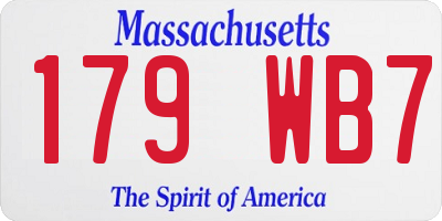 MA license plate 179WB7