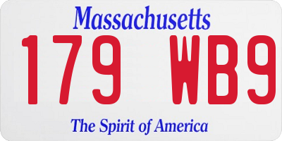 MA license plate 179WB9