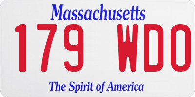 MA license plate 179WD0