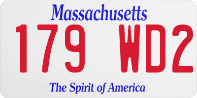 MA license plate 179WD2