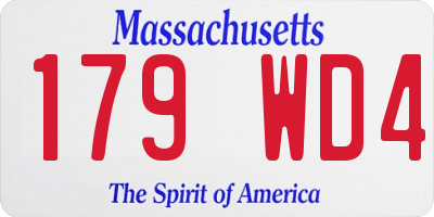 MA license plate 179WD4