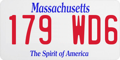 MA license plate 179WD6