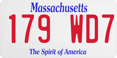 MA license plate 179WD7