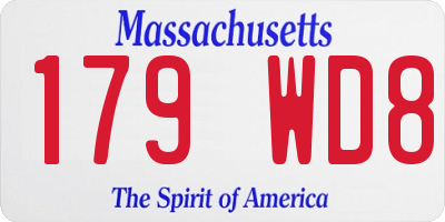 MA license plate 179WD8