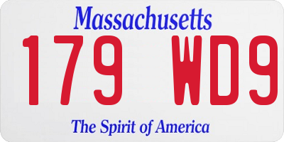 MA license plate 179WD9