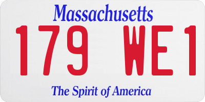 MA license plate 179WE1