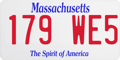 MA license plate 179WE5