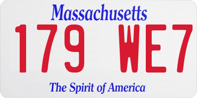 MA license plate 179WE7