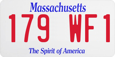 MA license plate 179WF1