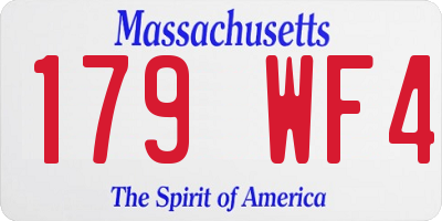 MA license plate 179WF4
