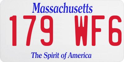 MA license plate 179WF6