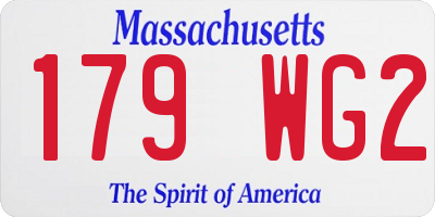 MA license plate 179WG2