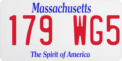 MA license plate 179WG5