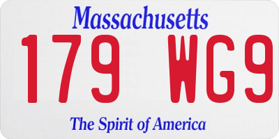 MA license plate 179WG9