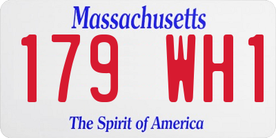 MA license plate 179WH1