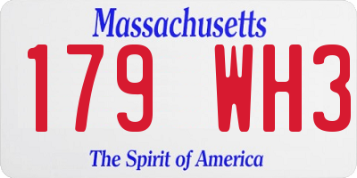 MA license plate 179WH3