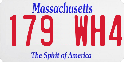 MA license plate 179WH4