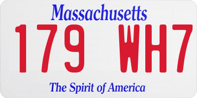 MA license plate 179WH7