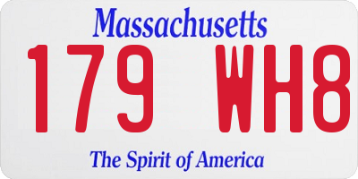 MA license plate 179WH8