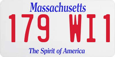 MA license plate 179WI1