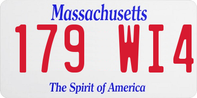 MA license plate 179WI4