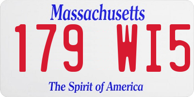 MA license plate 179WI5