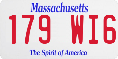 MA license plate 179WI6