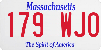MA license plate 179WJ0