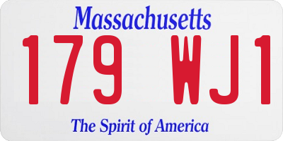 MA license plate 179WJ1