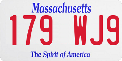 MA license plate 179WJ9