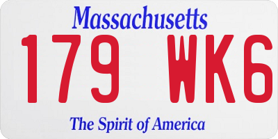 MA license plate 179WK6