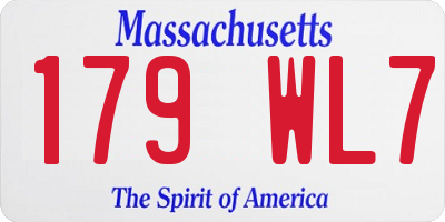 MA license plate 179WL7