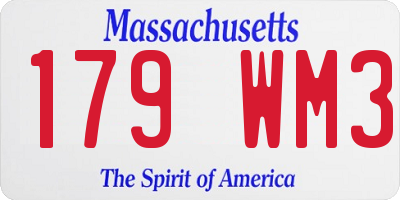 MA license plate 179WM3