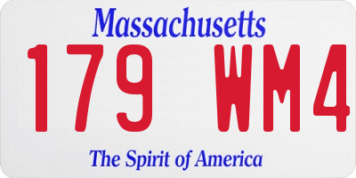 MA license plate 179WM4
