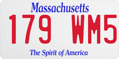 MA license plate 179WM5