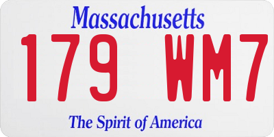 MA license plate 179WM7
