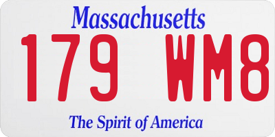 MA license plate 179WM8