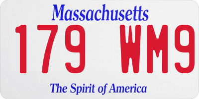 MA license plate 179WM9