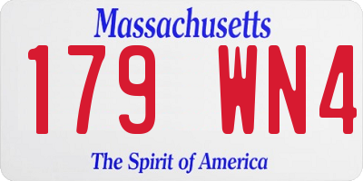 MA license plate 179WN4
