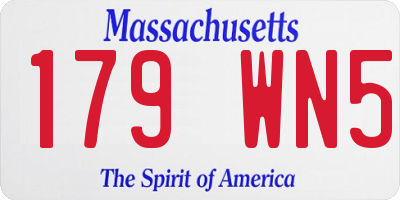 MA license plate 179WN5