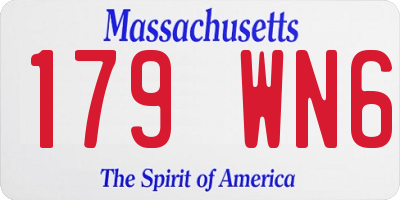 MA license plate 179WN6