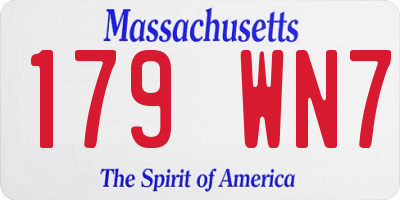 MA license plate 179WN7