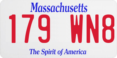 MA license plate 179WN8