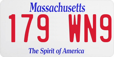 MA license plate 179WN9
