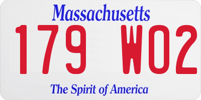 MA license plate 179WO2