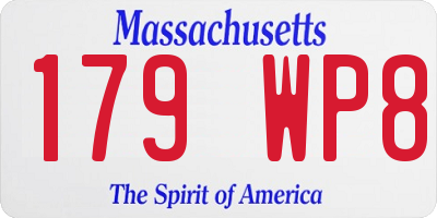 MA license plate 179WP8