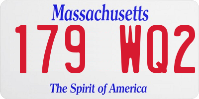MA license plate 179WQ2