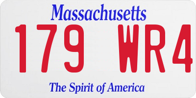 MA license plate 179WR4