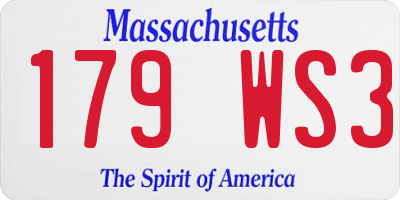 MA license plate 179WS3