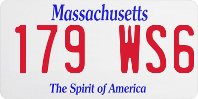 MA license plate 179WS6